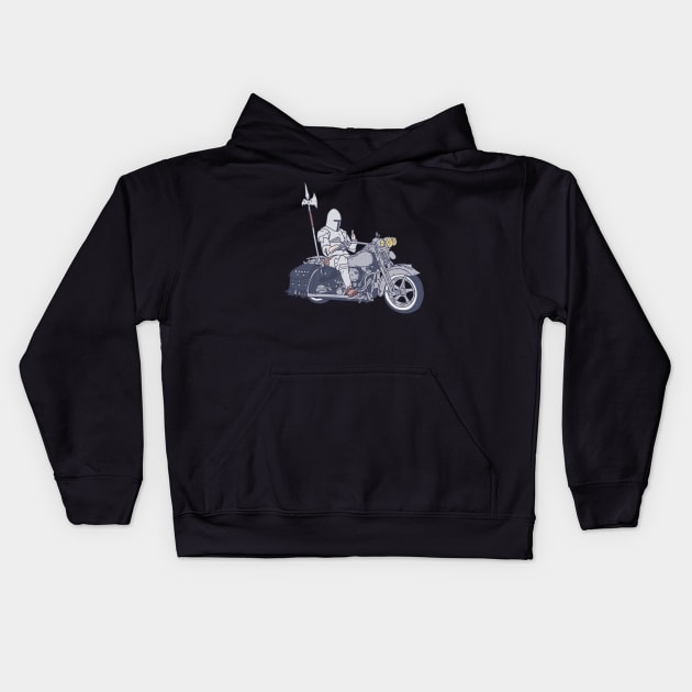 Biker Gang - Motorbike Knight - Chivalry Chopper Kids Hoodie by DeWinnes